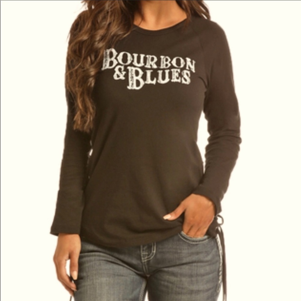 Rock & Roll Cowgirl Bourbon & Blues Top Med